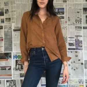 Faux Suede button up